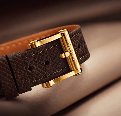 CORLEONE MINI P0085DQGR buckle golden and leather bracelet