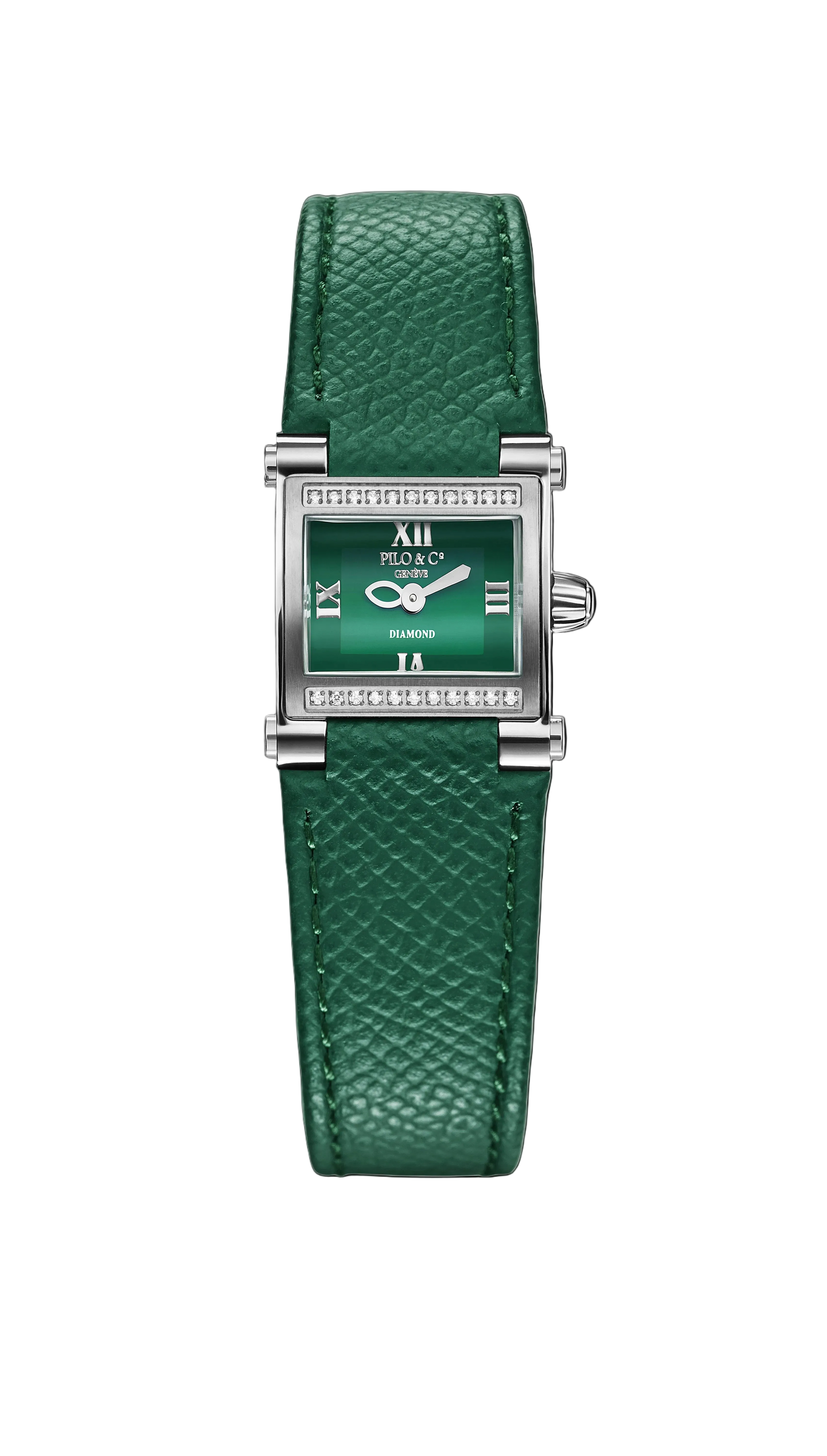 Green Rectangular Swiss Watch for Women Corleone Mini
