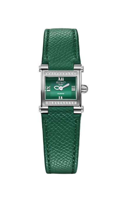 Green Rectangular Swiss Watch for Women Corleone Mini