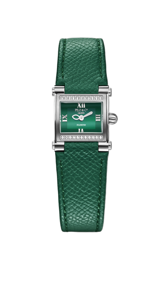 Green Rectangular Swiss Watch for Women Corleone Mini