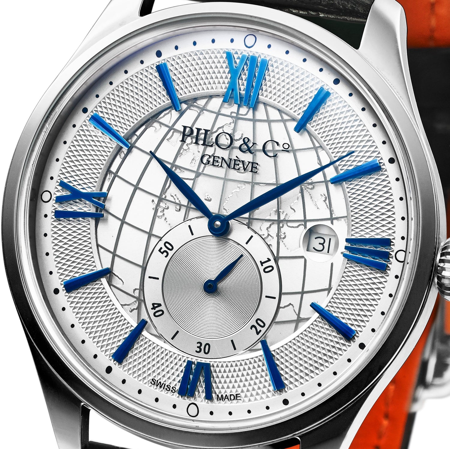 White Swiss affordable quartz watch dial