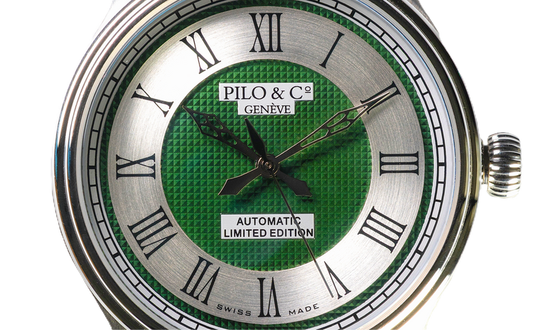 Montre Pilo & Co Genève Pour Femme - Bracelet Métal Acier Or Rose, Diamants Noirs, Verre Saphir, Fabrication Suisse